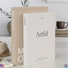 Decorative Faux Books Set of 2 - Stylish Storage Boxes for Home Decor