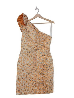 CAROLINA HERRERA Cocktailkleid Damen Kleid Gr. DE 40 hellorange-weiß Elegant