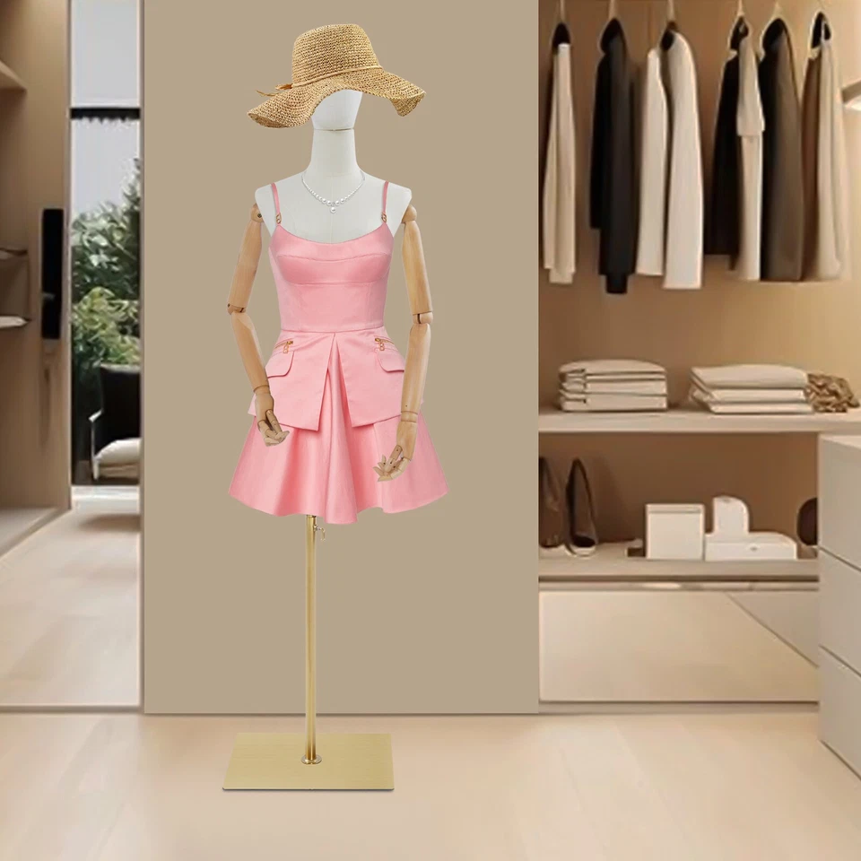 Female Dress Form Pinnable Foam Mannequin Torso with Adjustable Metal Base - Image 2 of 4