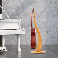 40.55" Bamboo Guitar Stand With Non-Slip Pads For Guitar  Bass Display Rack