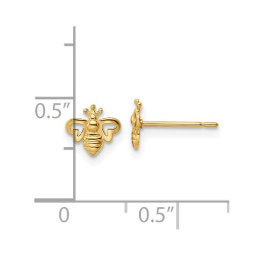 Aretes de abejorro de oro amarillo de 14k 0,38 gm L-6,13 mm, W-6,8 mm - Imagen 3 de 4
