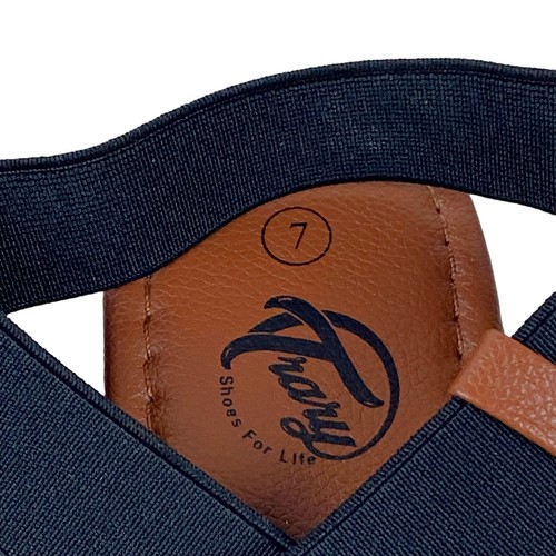 Trary Damenschuhe 7 elastische Riemen-Sandalen offene Zehenpartie flache Schuhe - Bild 6 von 7