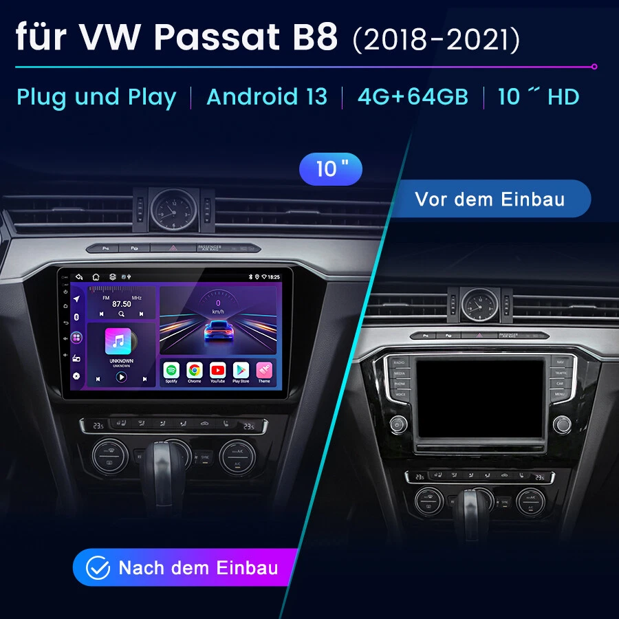 Für VW Passat B8 2015-2021 Android 13 Autoradio 8-Kern 4+64GB Carplay Navi DAB+ - Bild 3 von 4