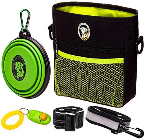 Dog Treat Pouch - Premium Training Treat Bag with Clicker and Collapsible Bowl f - Picture 11 of 12