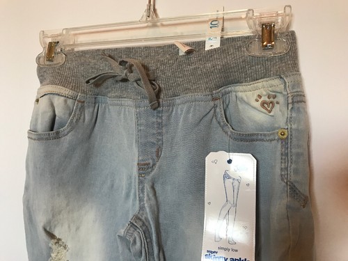 Justice Jeans Sz 10 Reg Super Skinny Ankle Simply Low Distressed Light Wash Pant - Picture 2 of 6