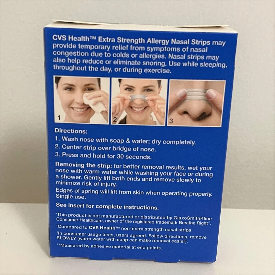Tiras transparentes nasales para alergias CVS talla única para la mayoría de 10 quilates Foto 2 de 3