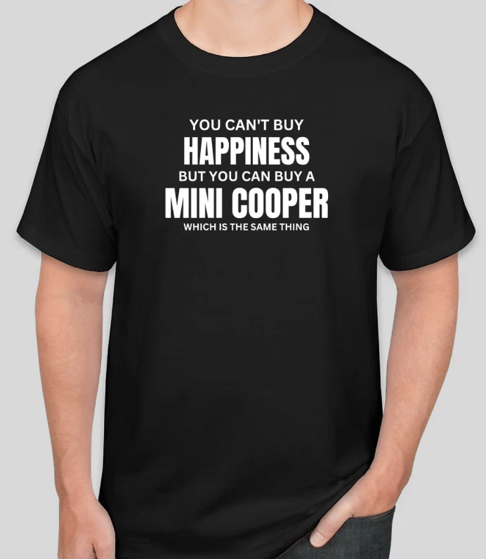 Maglietta Donna Mini Cooper Oldschool Love Funny Pop Art: 100% Cotone, Stampa DTG, Prodotta In Lituania