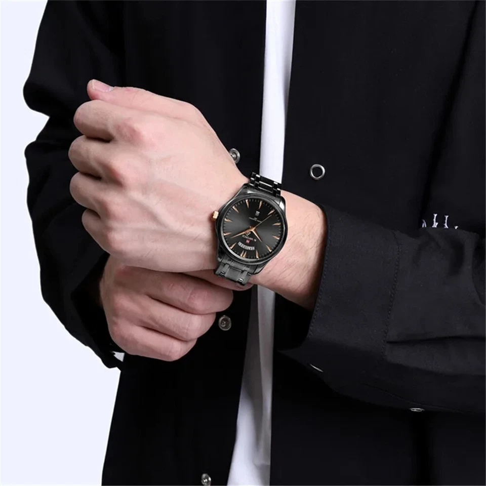 NAVIFORCE Men Quartz Watch Calendar Week Date Quartz Wristwatch Business Watches - Image 3 of 4