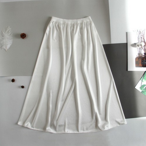 Lady Satin Faux Silk Underskirt Petticoat Under Dress Half Slip Midi Skirt Thin - Picture 10 of 13