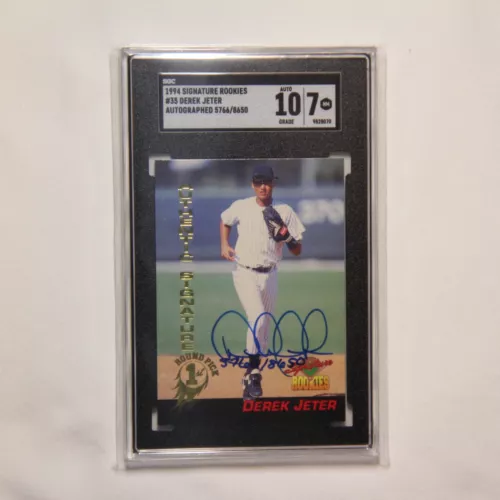 1994 Signature Rookies #35 Derek Jeter Auto. SGC Graded 7 NM Card, 10 Autograph