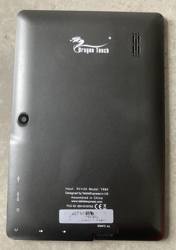 Dragon Touch Y88X Plus 7" Grey / Black Android Tablet With Case. Tested - Zdjęcie 2 z 3