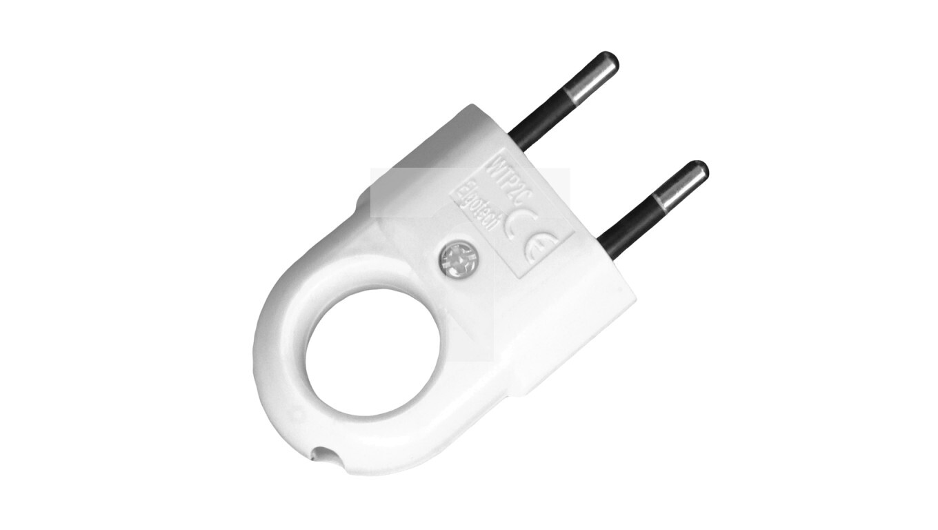 Flat plug with holder b/u Euro 2.5A 250V white WTP2C /T2UK