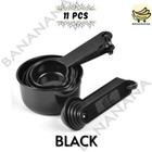 Black Color 11 Piece Set Plastic Cooking Measuring Cups/Cooking Kitchen Tools