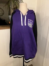 NBA Fanatics Sacramento Kings Performance Full Zip Hoodie NWT'S Purple and Black