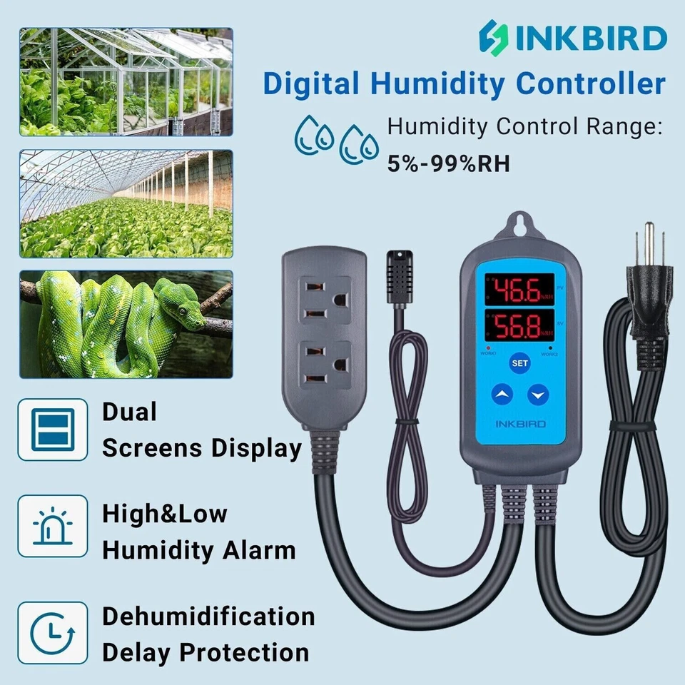 Inkbird Humidity Controller Wired Thermostat Murshroom IBS-TH2 Thermometer Room - Image 2 of 4