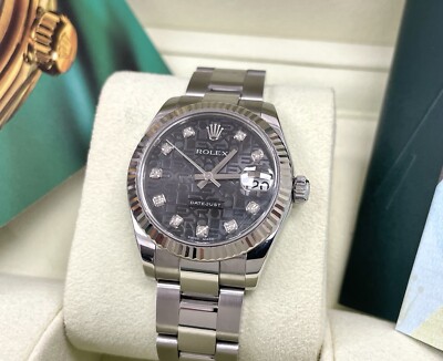 ROLEX DATEJUST BLACK DIAMOND JUBILEE DIAL OYSTER BRACELET FULL SET 31MM