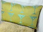 MARTINI THEMED PILLOW DECORATIVE 18" ACCECNT THROW PILLOW GREEN - GOOD CONDITION