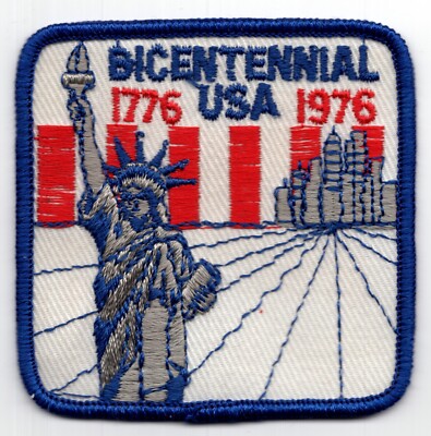 NYC New York City Skyline 1776 1976 Bicentennial Statue of Liberty Patch 3x3''