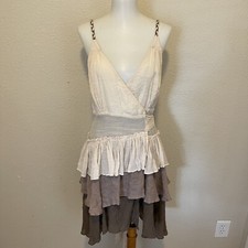 Ina wrap dress layered shoulder straps lined Y2K