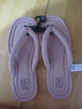 New Womens No Boundaries Puffy Flip Flop Size 11 Pink Memory Foam Flat