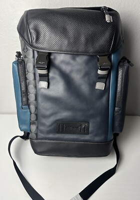 Coach Black Leather & Patchwork Canvas Mini Backpack Black And Blue Black Patchwork Coach Bag for Sale up to 90  main image 2
