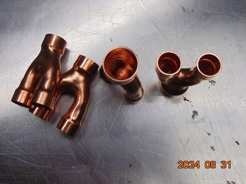 1 NEW 7/8" ID X 3/4" ID Tee Y Type Copper Pipe Fitting 1" OD X 7/8" OD