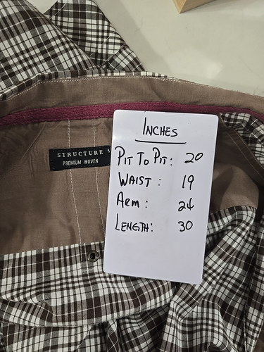 STRUCTURE Premium Plaid Shirt Mens L Western Brown Snap Sawtooth Pockets Cowboy - Picture 6 of 8