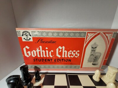 Vintage 1968 Peter Ganine Chess Set Gothic Student Edition
