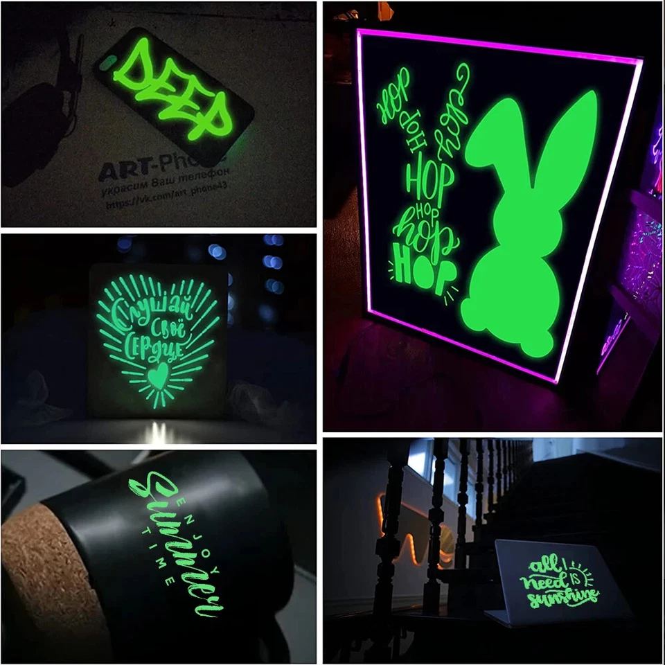 Glow in the Dark Self Adhesive Vinyl Luminous Film Sheet/Roll For Crafts Decor - Image 4 of 4