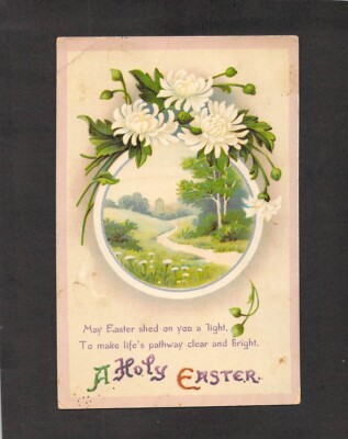 C1389 Greetings Holy Easter Philco Series #2505 vintage postcard