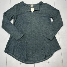 Yelete Forest Green V-Neck Long Sleeve Top Drop Cut Blouse Women’s Size Medium