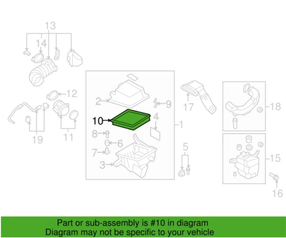 GENUINE ! AIR FILTER FOR 06-10 KIA OPTIMA 07-10 RONDO 2.4L 2.7L OE# 28113-2G000 Foto 3 de 3