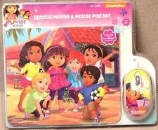 NICKELODEON DORA & FRIENDS OPTICAL MOUSE & MOUSE PAD SET (USB)NEW SEALED,