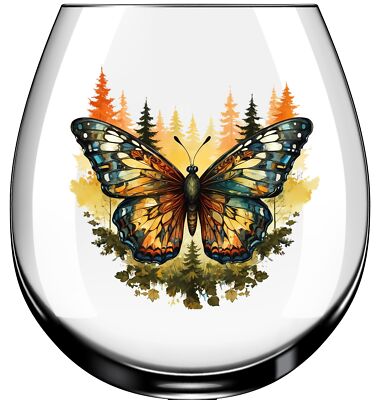 X12 Wald Schmetterling Glas Vinyl Aufkleber Sticker Farbe pw994