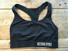 Victoria's Secret Sport Black Logo Band X-SMALL The Player Sport Bra VS VTG