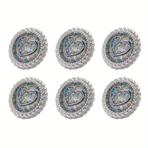 6pcs Heart Design Button with Colorful Decoration Round Rope Border DIY Material - Picture 11 of 11