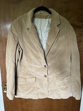 Vintage Classic Fashion Mens Corduroy Blazer Jacket Size Large tan Brown