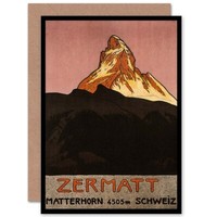 Matterhorn Berg Zermatt Schweiz Abschiedskarte