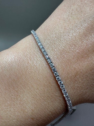 9ct White Gold 2.13ct Lab-Grown Diamonds Classic Tennis Bracelet LGSL88 - Picture 10 of 19