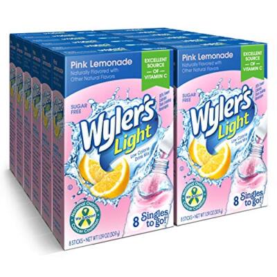 Singles To Go Powder Packets, Water Drink Mix, Pink Lemonade, 96 Single Servi...