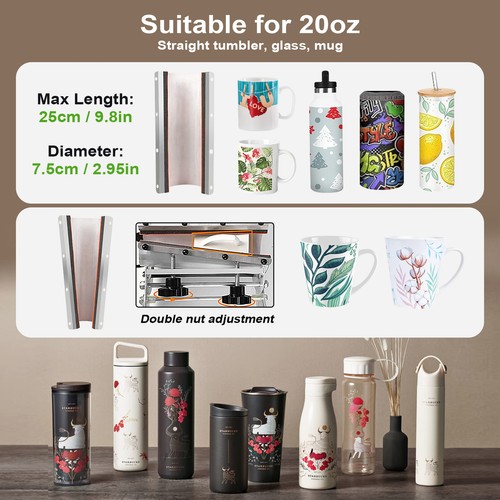 NEW Tumbler Heat Press Machine 12-20oz Mug Press Sublimation Tumblers Black - Picture 8 of 12