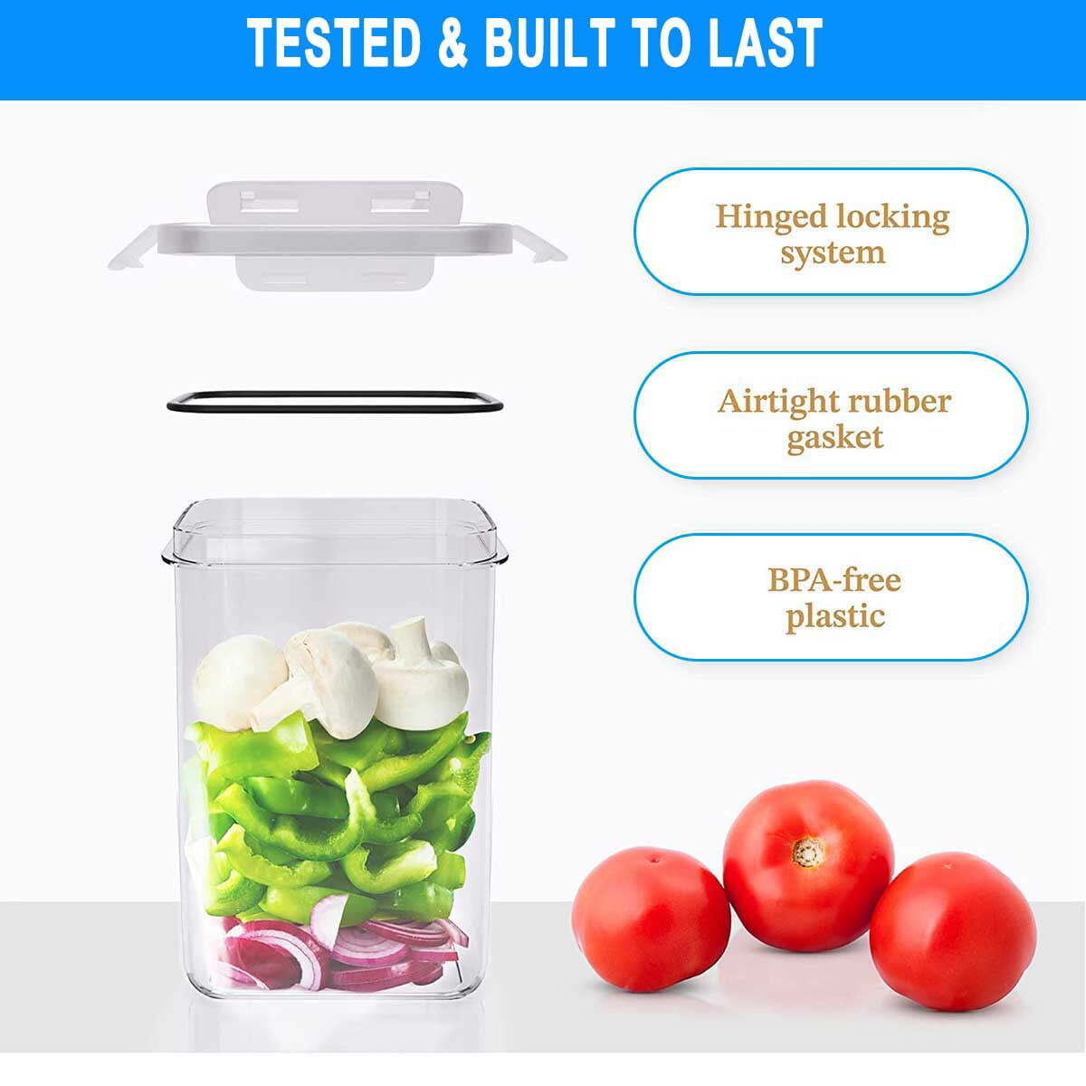 7 Pieces BPA Free Food Storage Containers, Pantry Organization$Labels and Marker