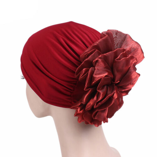 Dehnbare Turbanmütze für Damen große Blume Chemomütze gegen die ~ - Bild 21 von 56
