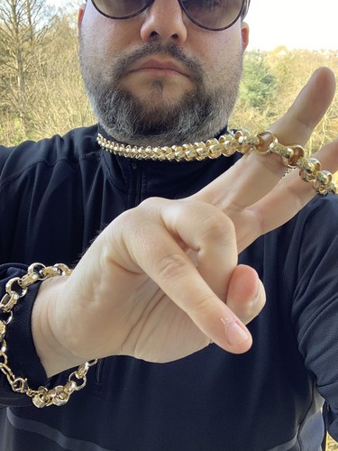 Men's Luxury 18k Gold Filled Solid 