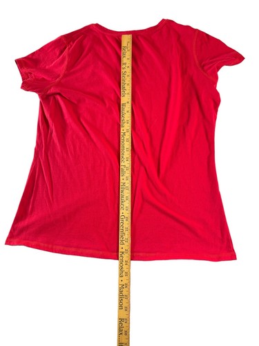 Women’s Wisconsin Badgers Short Sleeve Cotton Red V-Neck Sleep Shirt Size XL - Picture 6 of 7