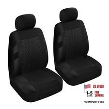 2PCS Car Front Seat Cover with 2 Headrest Covers, Breathable Waterproof Black
