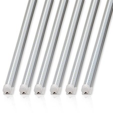 8FT LED Shop Lights Fixture, T8 72W 10000lm 5000K, Daylight White, Clear Cover,