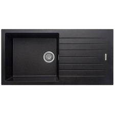 Liquida LG100BL 1.0 Bowl Black Granite Reversible Inset Kitchen Sink 1000x500mm