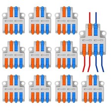 2 to 4 Wire Connector, 10 Pack Lever Wire Connectors Quick Wiring Cable