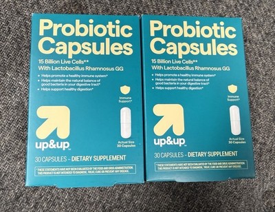 2 New Boxes Up & Up Probiotics 30 Capsules Each Exp 4/2028
